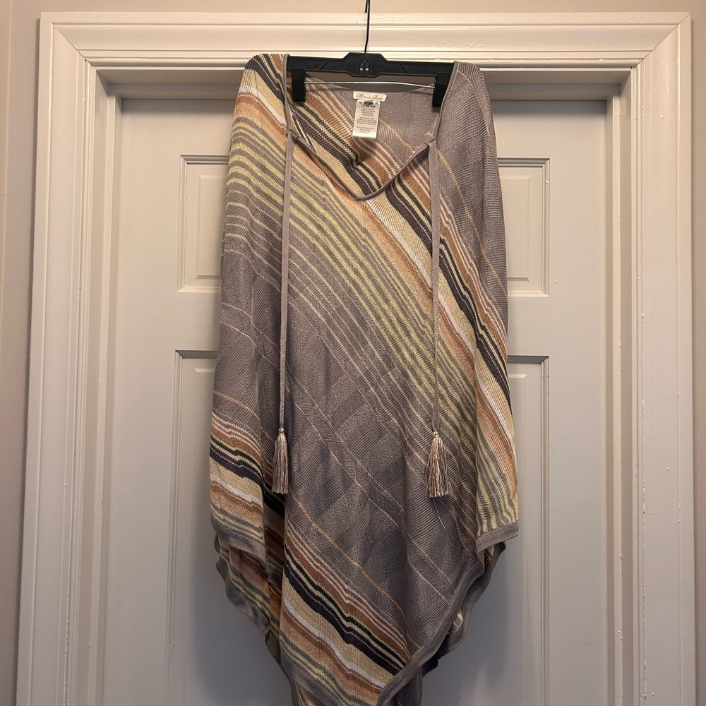 Minnie Rose Multicolor Striped Poncho